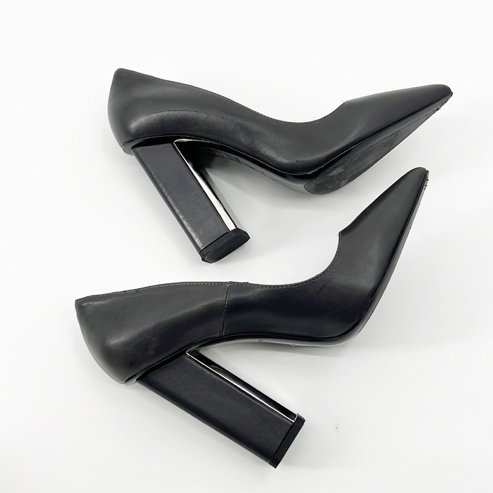All Saints Cubista Mirrored Heel Pumps Gray size 38 size 7 - Picture 14 of 14